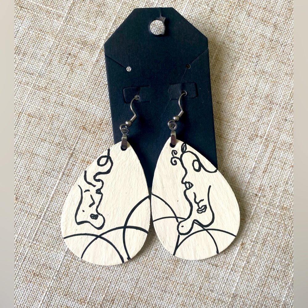 Hand-painted Abstract Earrings